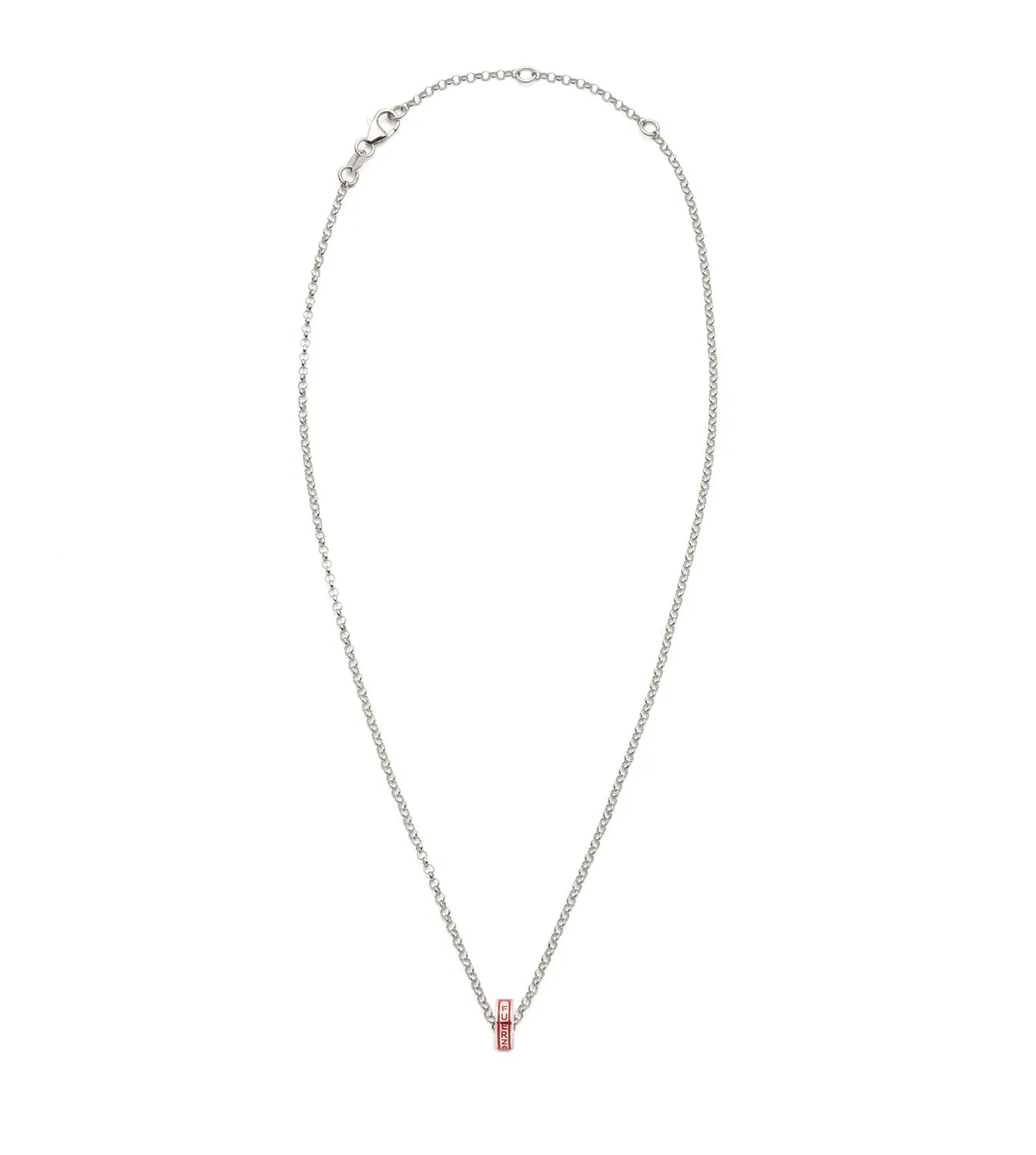 Strength : Heart Beat Fine Belcher Chain Necklace White Gold