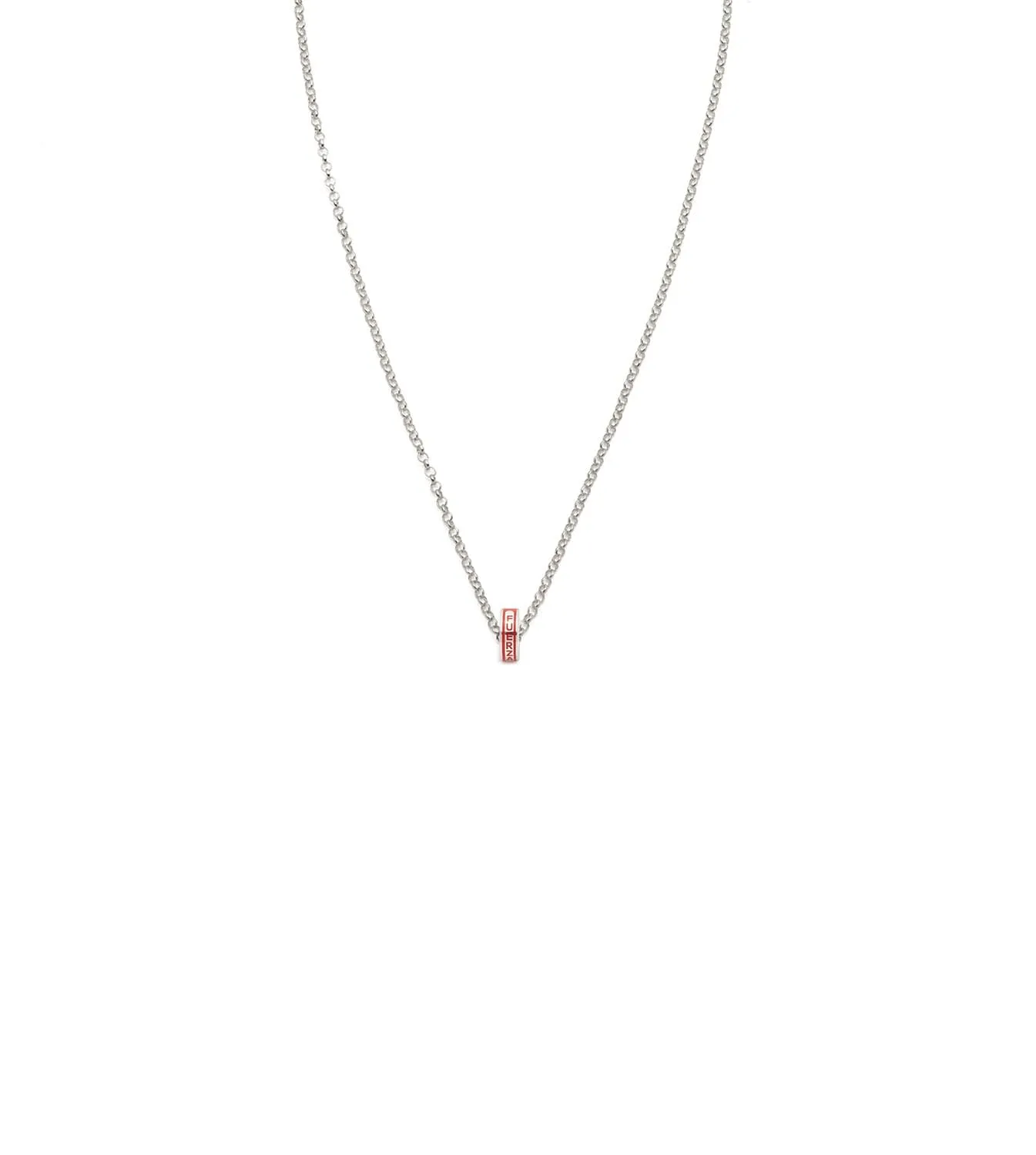 Strength : Heart Beat Fine Belcher Chain Necklace White Gold