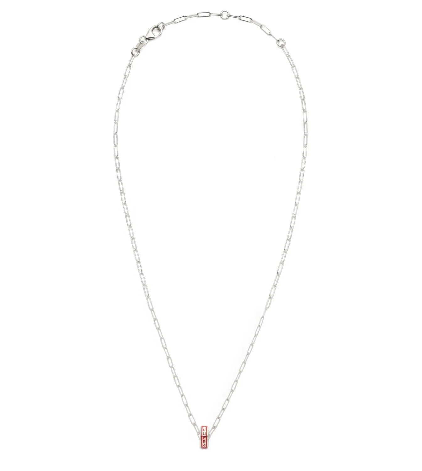 Strength : Heart Beat Super Fine Clip Chain Necklace White Gold