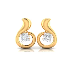 Stunning 14k Gold & American Diamond Earrings