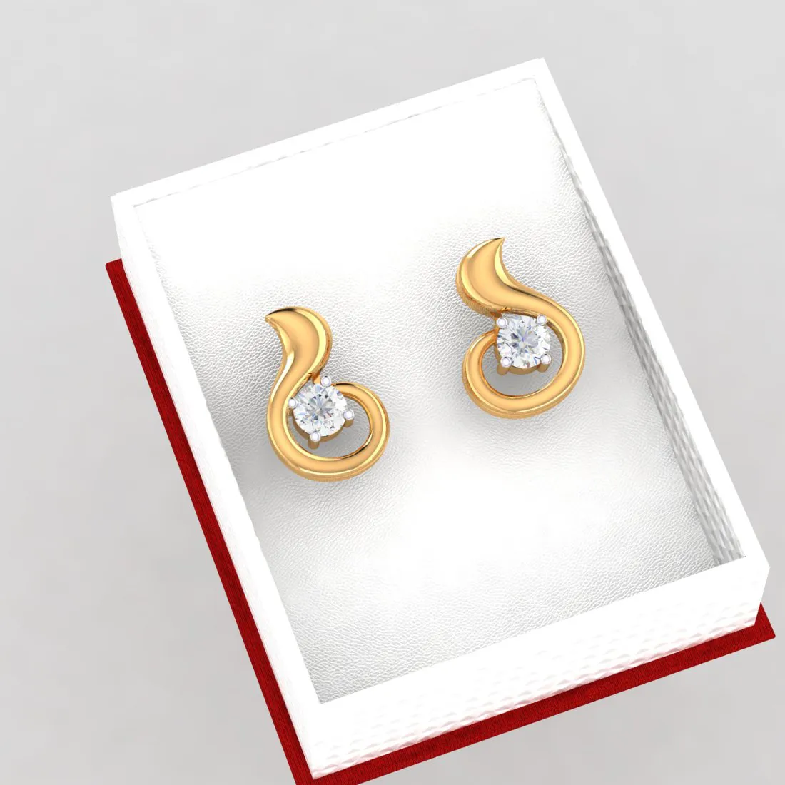 Stunning 14k Gold & American Diamond Earrings