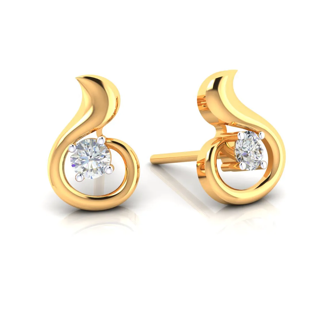 Stunning 14k Gold & American Diamond Earrings