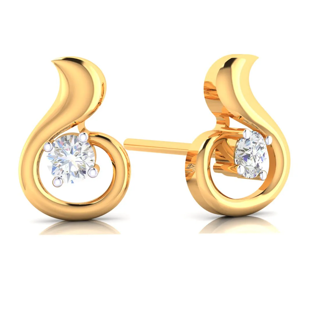 Stunning 14k Gold & American Diamond Earrings