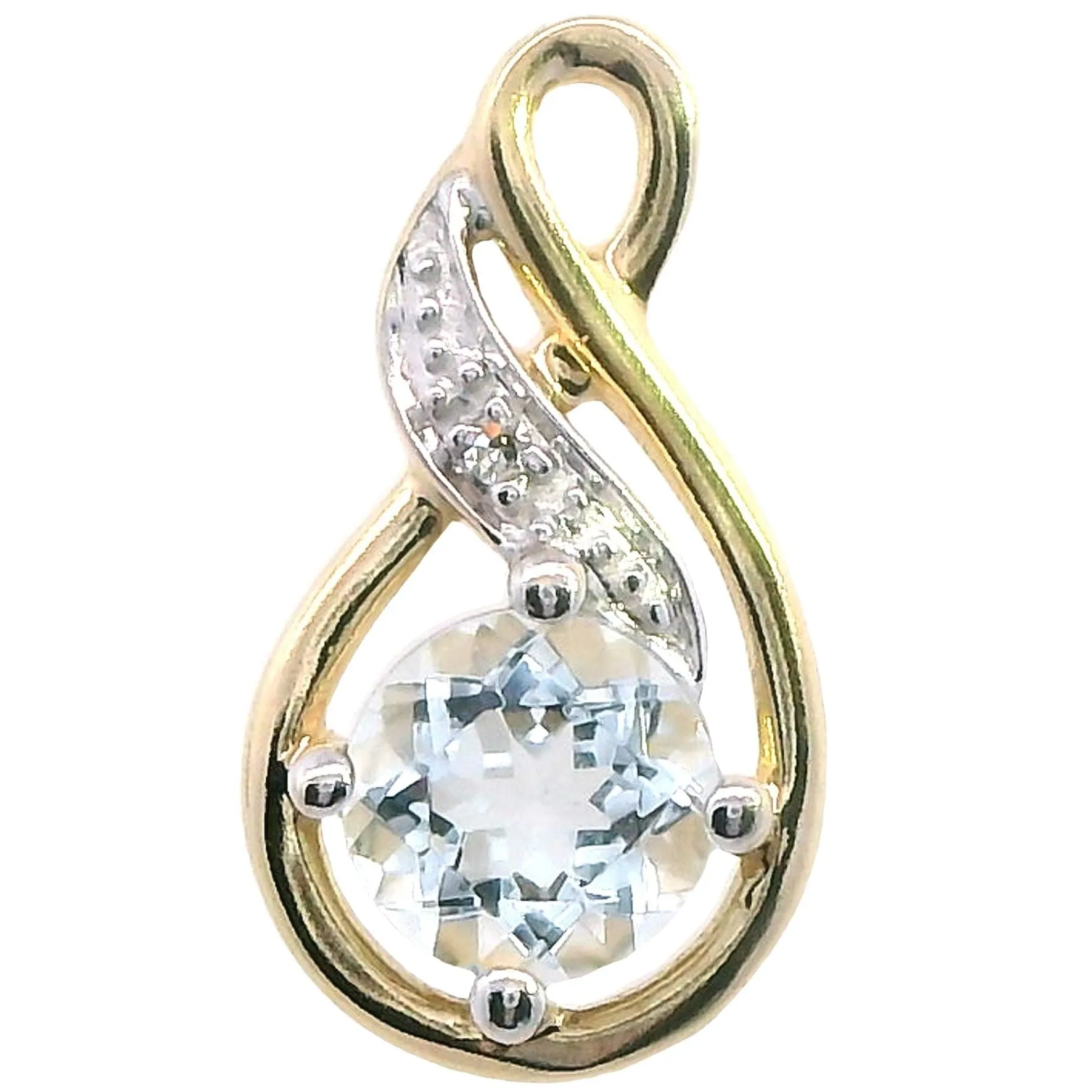 Stunning 9ct Yellow Gold Aquamarine & Diamond Earrings - A Splash of Sea and Sparkle