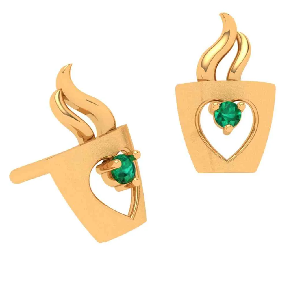 Stunning Crystal Studded 18k Gold Earring