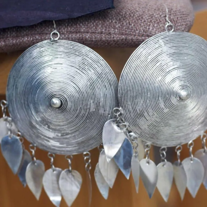 Stunning Handmade Miao Silver Dangle Earrings