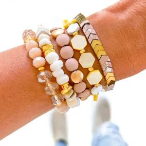 Sun kissed Blush Neutral Bracelet Stack