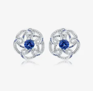 THIALH - DATURA • BLOSSOM - Sapphire and Diamond Regal Earrings