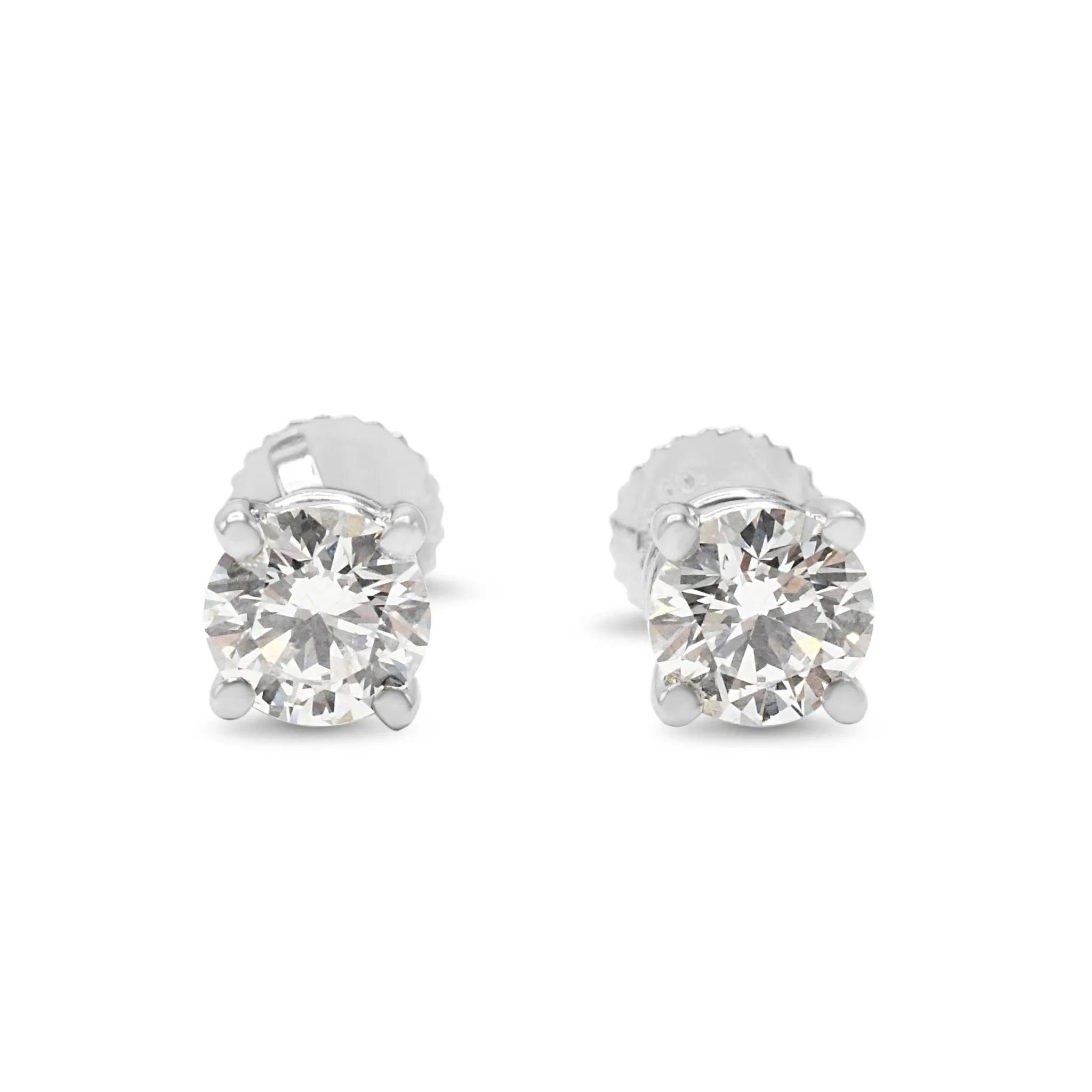 Tiffany Certificated Brilliant Cut Diamond Earstuds 1.32cts E VS1