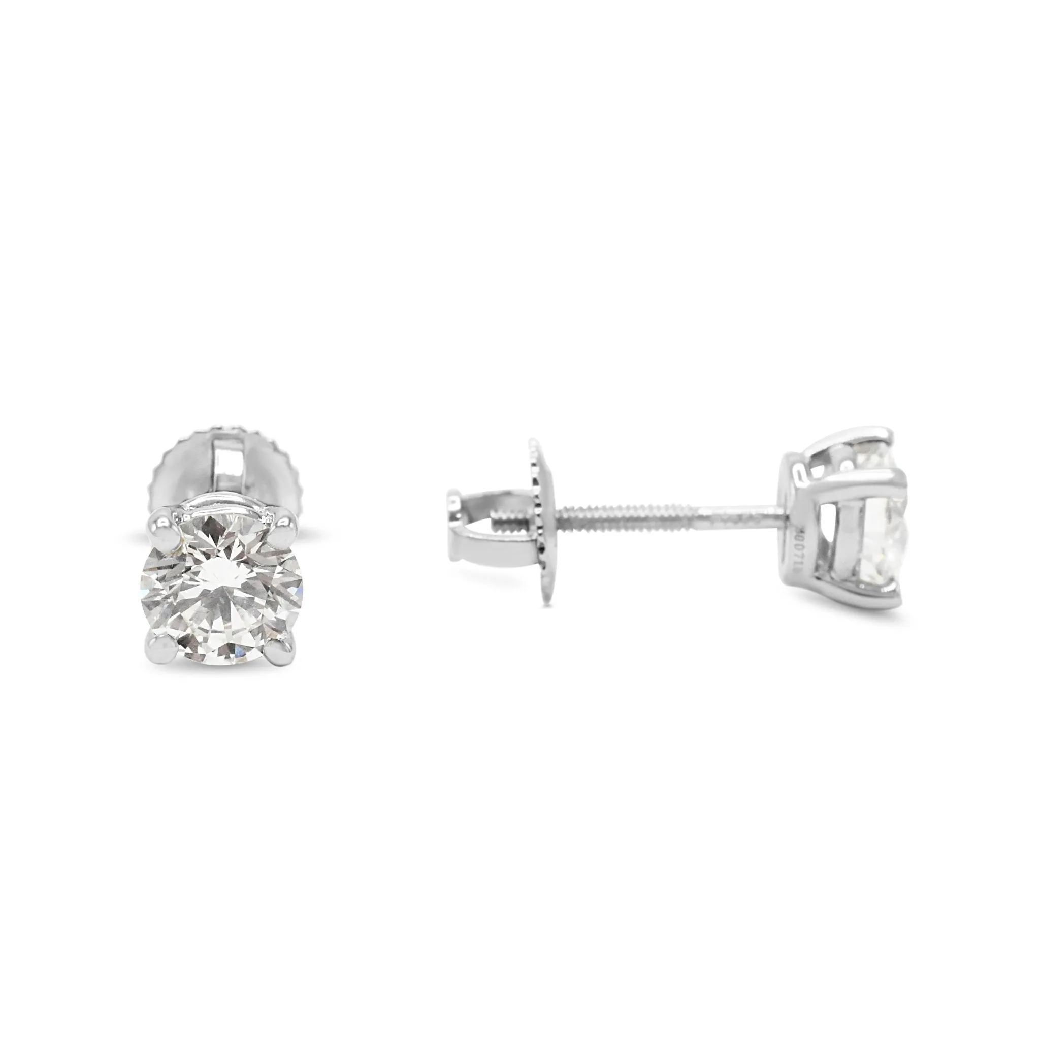 Tiffany Certificated Brilliant Cut Diamond Earstuds 1.32cts E VS1