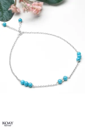 Turquoise Balls Anklet 02