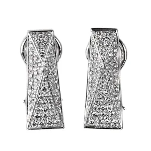 Versace Pave Diamond White Gold Earrings