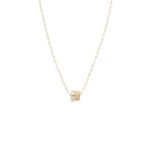 Vivacity & Pave Diamond Initial : Heart Beat Super Fine Clip Chain Necklace