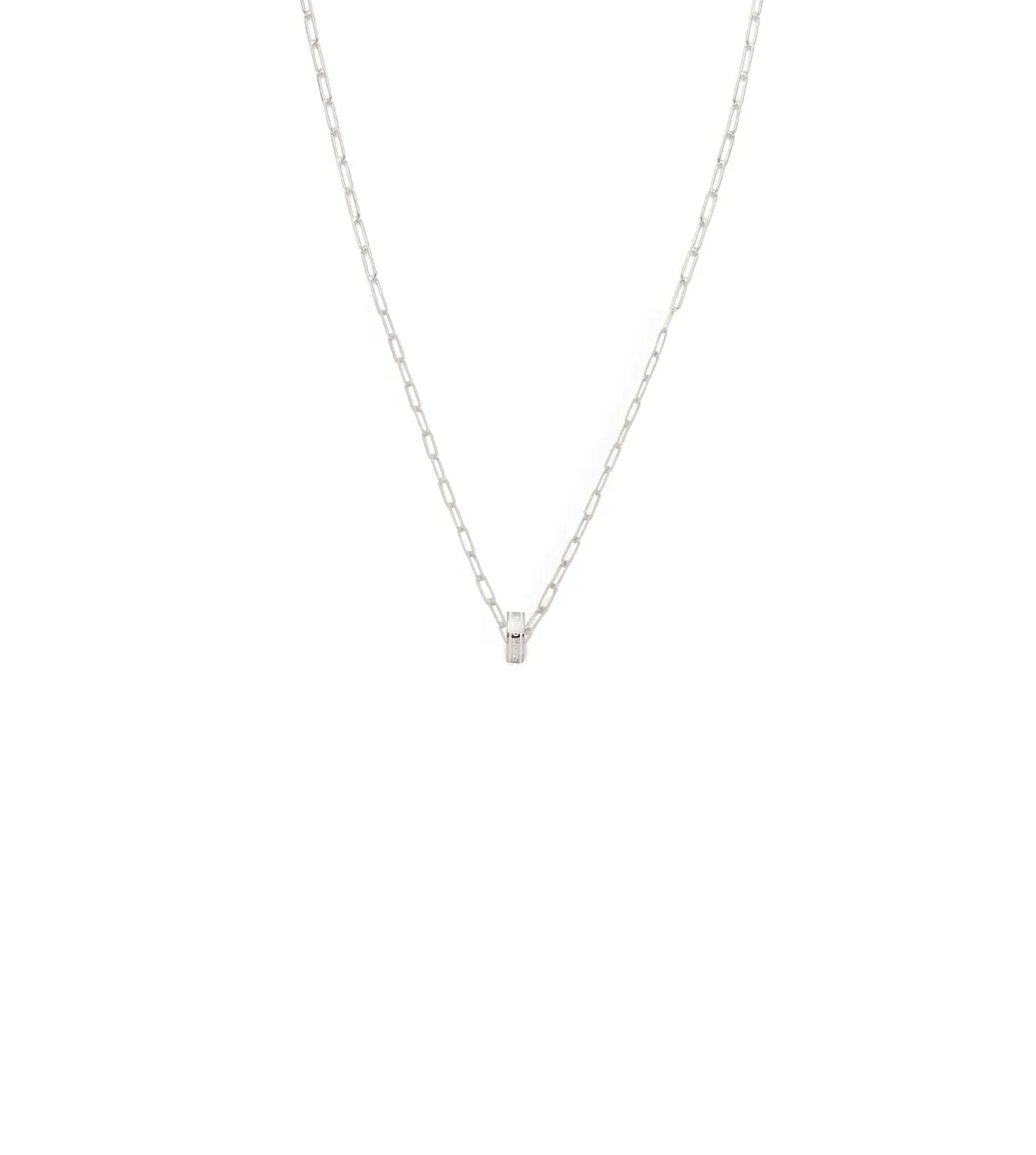 Wholeness : Heart Beat Super Fine Clip Chain Necklace White Gold