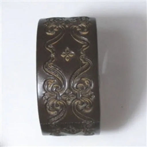 Wide Leather Bracelet For a Woman in Dark Brown Hand Tooled Leather